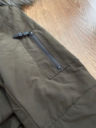 Parka Zara Mujer Verde con Capucha