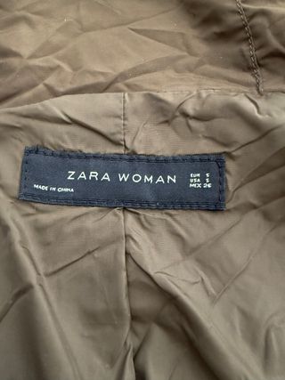 Parka Zara Mujer Verde con Capucha