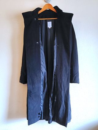 Abrigo paño lana vintage azul marino