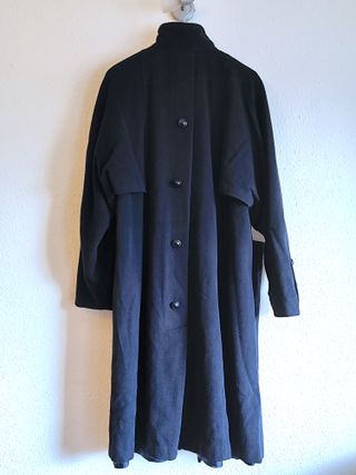 Abrigo paño lana vintage azul marino