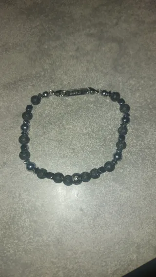 Bracciale Marlu Pietre Nere e Argento