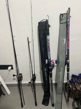 Lote 4 cañas de pescar