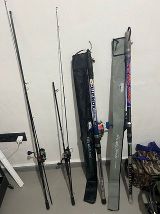 Lote 4 cañas de pescar