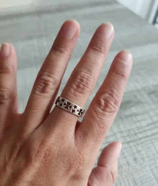 Anillo Plata 1ª Ley Estrellas y Cruces.