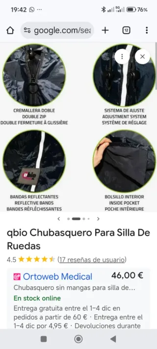 Impermeable de silla de ruedas