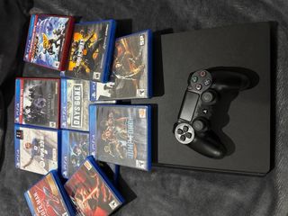 PS4 (PlayStation 4) Negra + 10 Juegos 1Tb