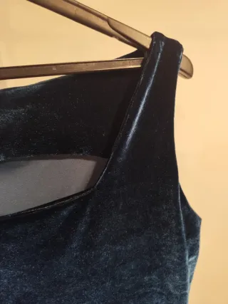 Vestido Terciopelo Azul Petróleo