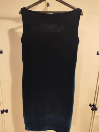 Vestido Terciopelo Azul Petróleo