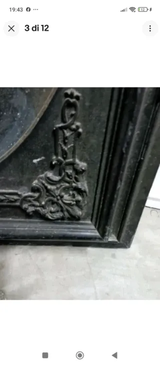 Antiquariato Cornice Nera con piatto dipinto 800