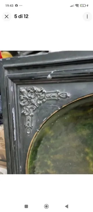 Antiquariato Cornice Nera con piatto dipinto 800