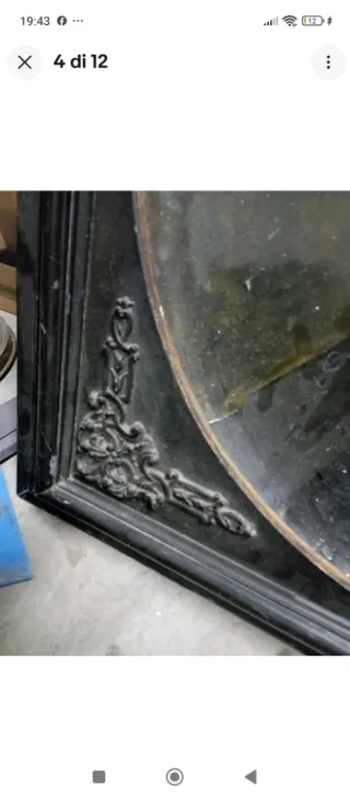 Antiquariato Cornice Nera con piatto dipinto 800