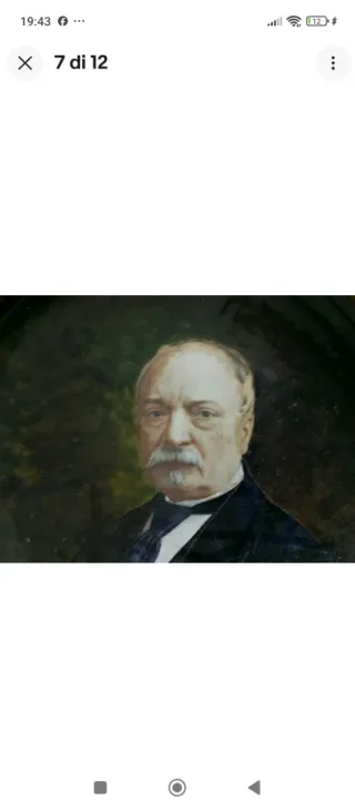 Antiquariato Cornice Nera con piatto dipinto 800