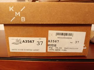 Sandalias KMB Piel Ante Rosa Tacón Metálico 37