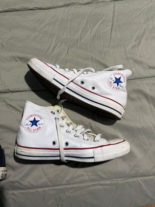 Converse All Star Blancas Piel Mujer