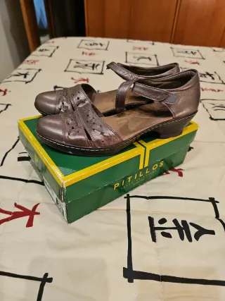 Zapatos Pitillos Mujer Marrón Dorado