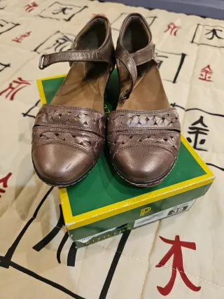 Zapatos Pitillos Mujer Marrón Dorado