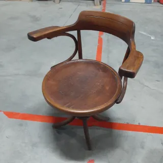 Antiguo Sillón Giratorio Thonet Madera