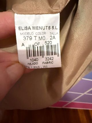 Abrigo niña talla 2