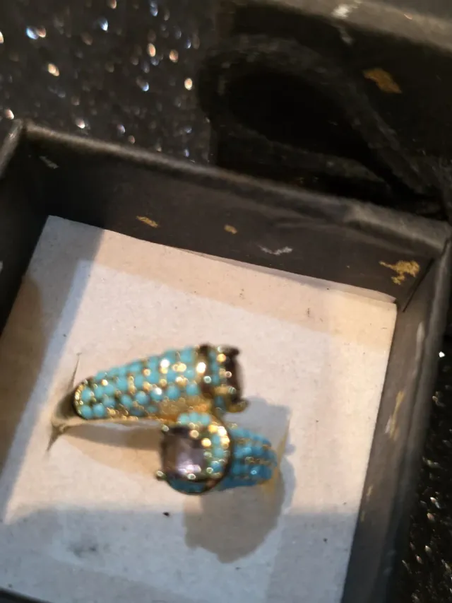 Anel das Energias Turquesa e Roxo