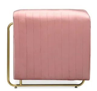 Poltrona velluto rosa con struttura oro