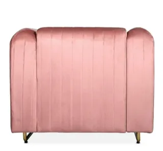 Poltrona velluto rosa con struttura oro