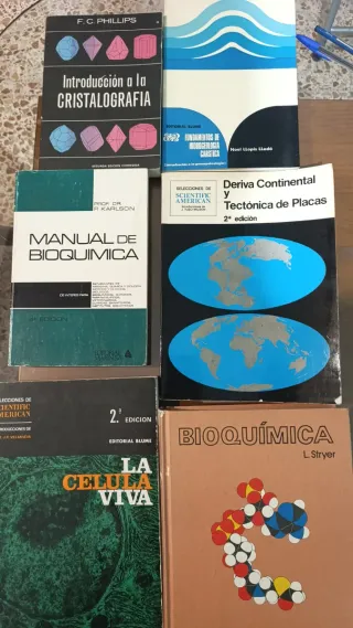 Lote 6 Libros Ciencias (Bioquímica, Geología)