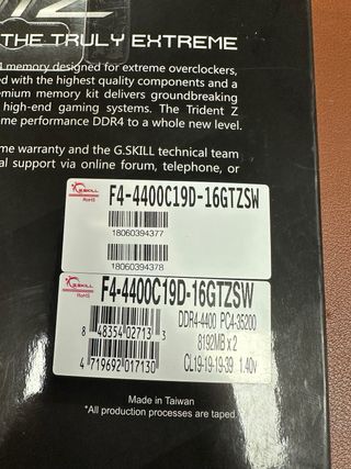 G.Skill TridentZ DDR4 16GB (8GBx2) 4400MHz#394377