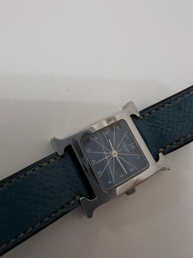 Reloj Hermès Heure H original  Acero Azul