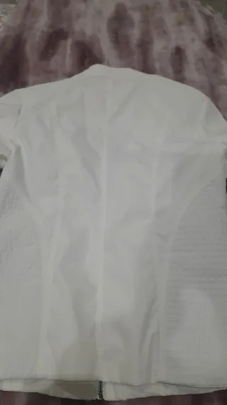 Chaqueta de tela blanca, de miss sidecar