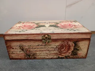 Caja de madera artesanal estilo Shabby Chic