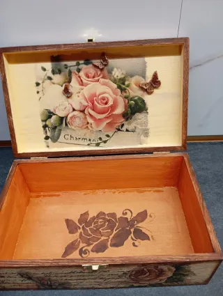 Caja de madera artesanal estilo Shabby Chic