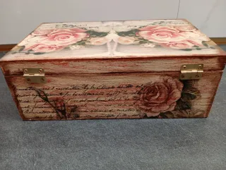 Caja de madera artesanal estilo Shabby Chic