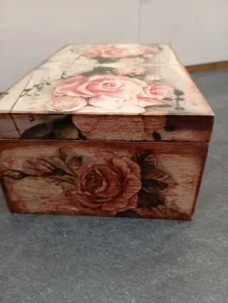 Caja de madera artesanal estilo Shabby Chic