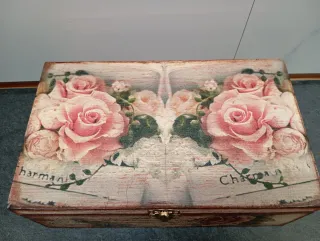 Caja de madera artesanal estilo Shabby Chic
