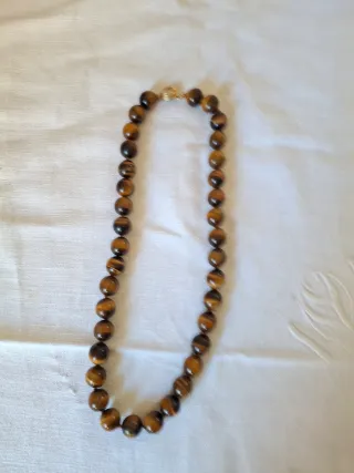 Collana con perle occhio di tigre