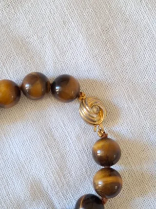 Collana con perle occhio di tigre