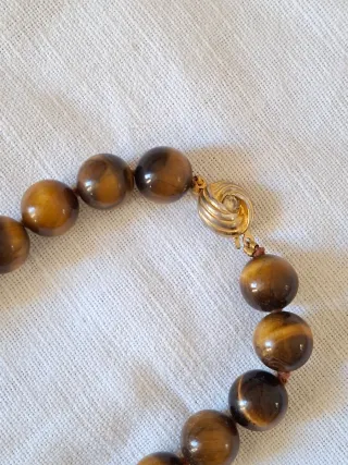 Collana con perle occhio di tigre