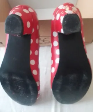 Zapatos Flamenco Rojo Lunares Talla 36