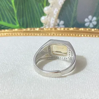 Anillo Plata Hombre Cuarzo Amarillo