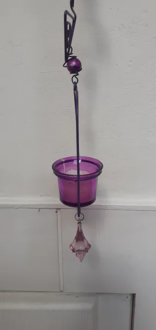 Artículo decorativo colgante con bruja, luna, vela