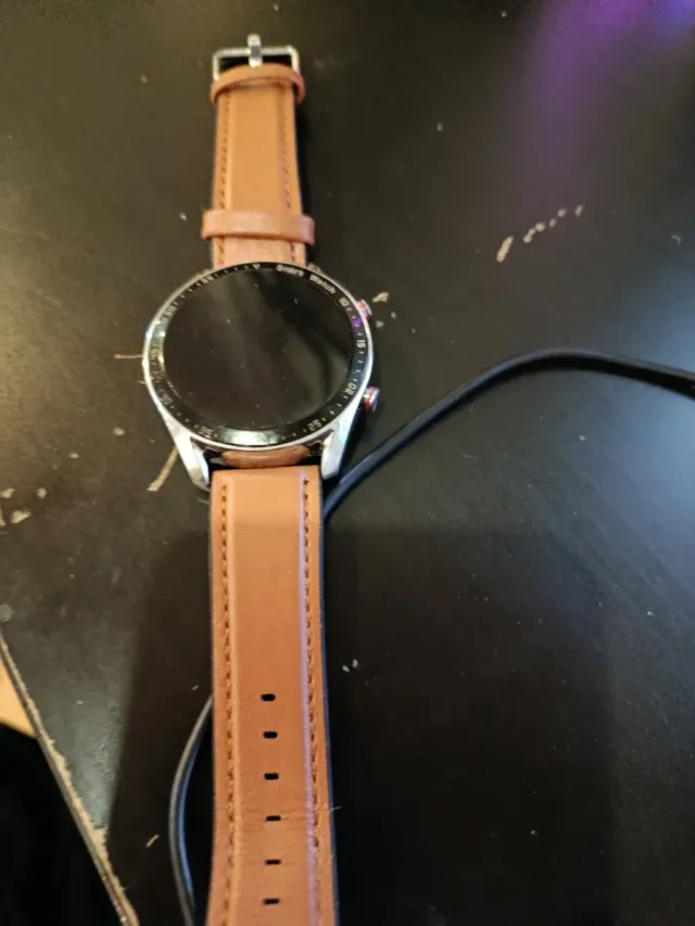 Reloj Inteligente Marrón y Plateado