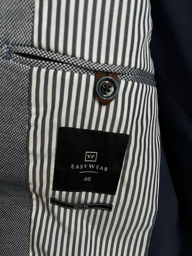 Americana Easy Wear azul grisáceo con coderas