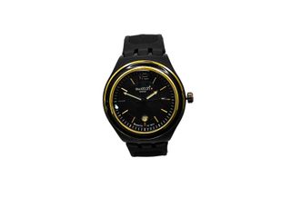 RELOJ SWATCH IRONY NEGRO DETALLES DORADOS