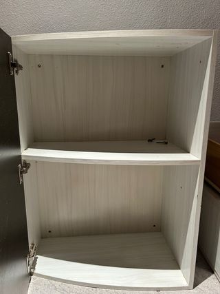 Mueble de salón madera y cristal