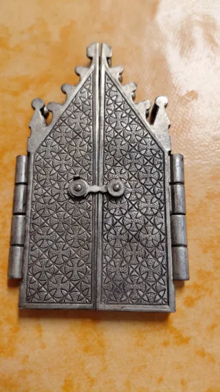 Tríptico religioso metal Virgen del pilar y ángel