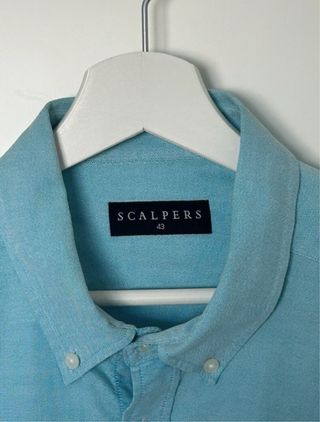 Camisa Scalpers Azul 100% algodon nueva