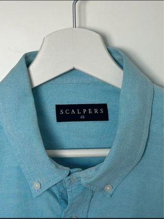 Camisa Scalpers Azul 100% algodon nueva