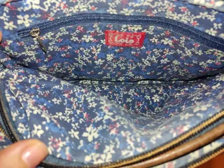 Bandolera Lois azul y beige