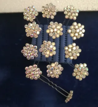 Horquillas Joya Pelo Flores Brillantes