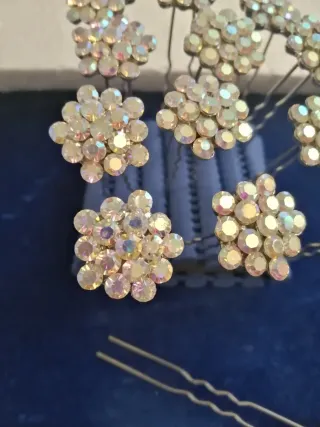 Horquillas Joya Pelo Flores Brillantes